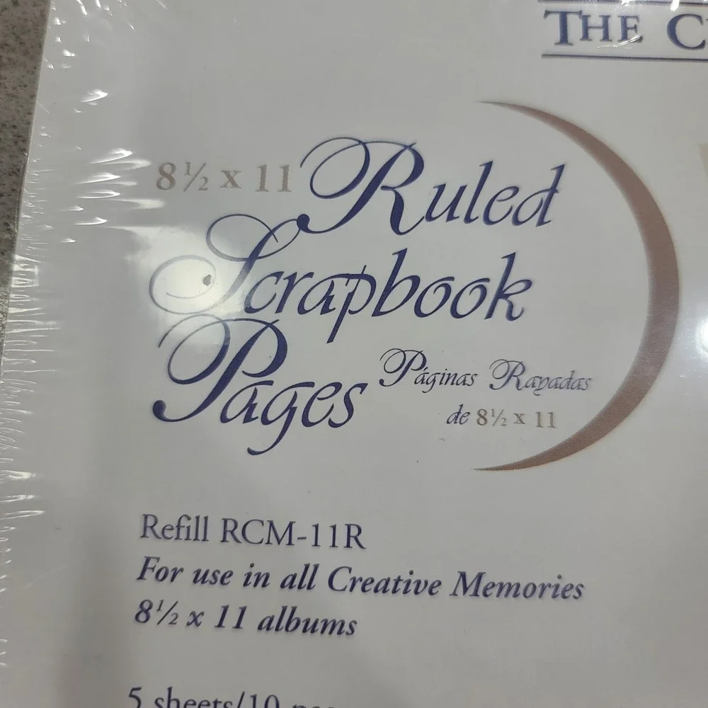Creative Memories 8 1/2 x 11 White Ruled Refill Pages Scrapbook 2000